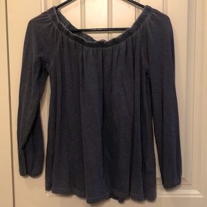 Navy Blue long sleeve top- no straps